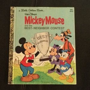 Little Golden Book Mickey Mouse best-neighbor vtg
